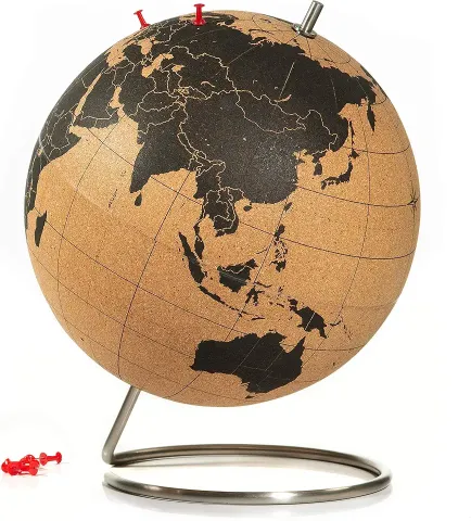 Cork Globe Push Pin Travel Map