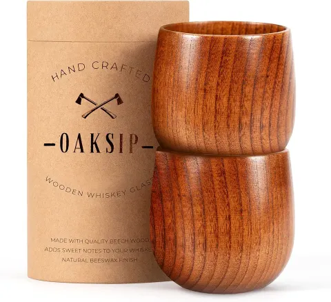 Wooden Bourbon Drinking Glass