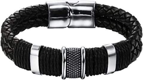  Woven Leather Bracelet for Men