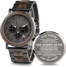  Engraved Wooden Watch for Men