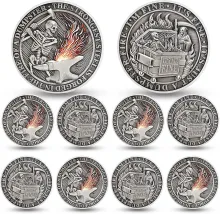  Skull Dumpster Fire Challenge Coin