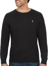  Solid Jersey Crew Neck Sweater Pullover