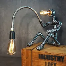  Steampunk Table Lamp Water Pipe Robot