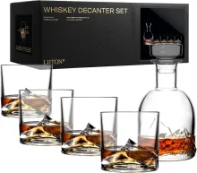  Whiskey Decanter Gift Set with Glasses