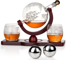  Whiskey Decanter Globe Set